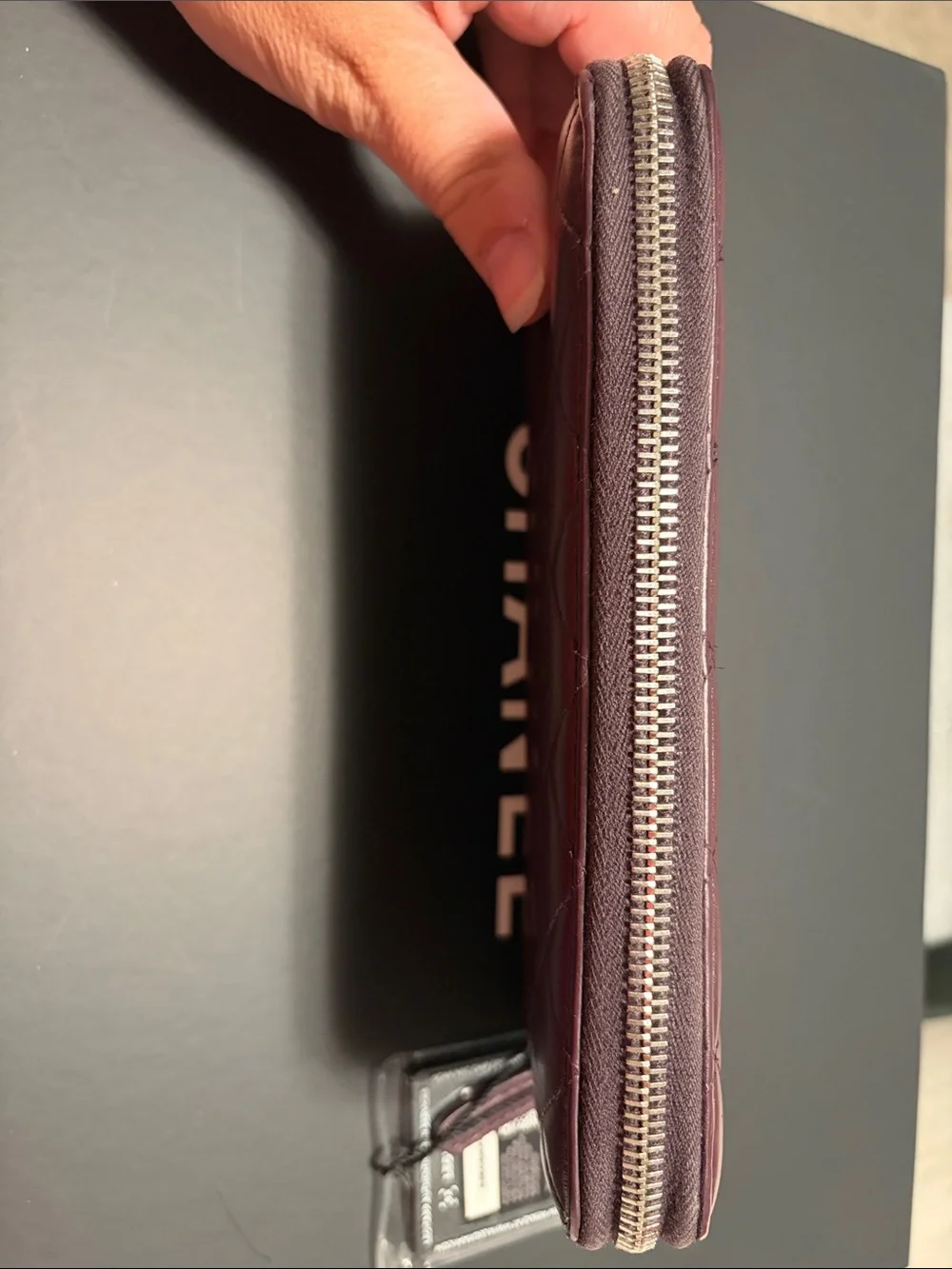 CHANEL Quilted Zip Wallet